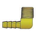 Hose Barb 90&deg; 1/4"H X 1/4"M