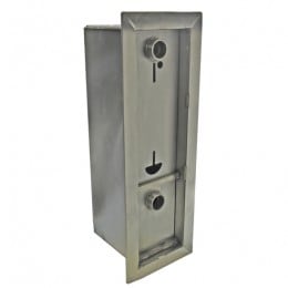 Narrow Style Recessed Front Access Coin Meter with locks