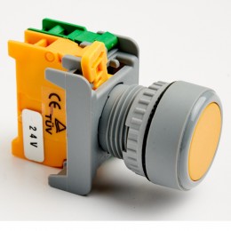 Pushbutton Momentary Switch 22mm Yellow with LED Lamp