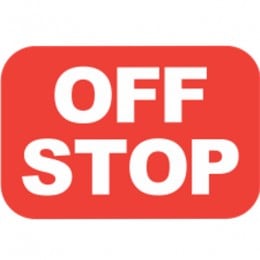 Lexan Insert OFF STOP for 8/10/12 Postion Switch Label