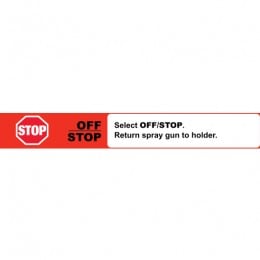 Instruction strip OFF/STOP