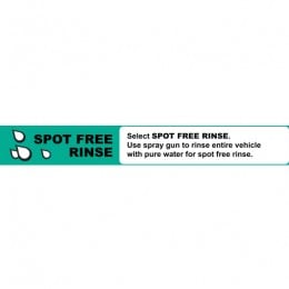 Instruction strip SPOT FREE RINSE