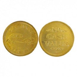 Token 0.985 85/15 No Cash Value/Car Wash Token with Car Image